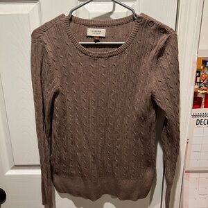 Sonoma Brown Cable Knit Sweater